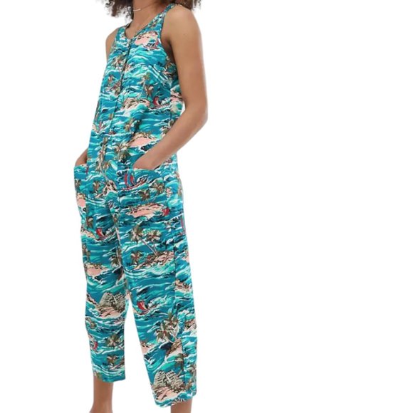 ASOS Pants - ASOS  Cotton Jumpsuit In Blue tropical